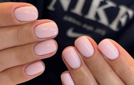 Milky Pink Short Oval Nails ? Simple Nude Glossy Manicure Ideas for August ??