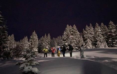 Balade nocturne à raquettes à Cauterets Pont d'Espagne