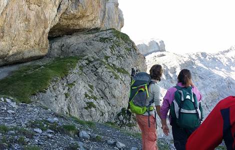 Entrée de la vire de l'escuzana