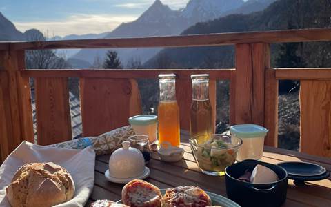 Les cabanes du domaine de l'Esperluette - Petit déjeuner