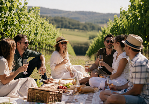 Pique nique dans les vignes
