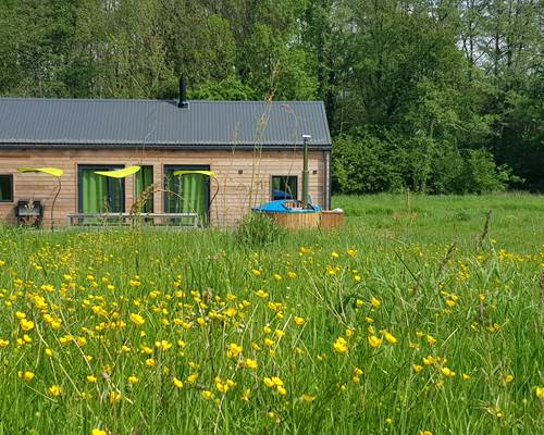 Cabane du Cerf, extérieur, vue du parc
