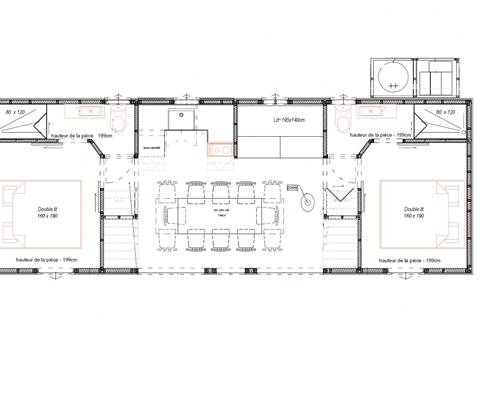 Cabane du Renard, plan rdc