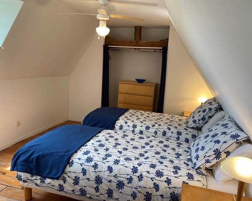 La chambre Bleu avec option lits jumeaux