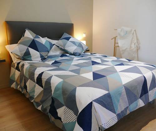 Lit double chambre 1 - Résidence Heurtebise Jonzac - Appartement Pré des roches