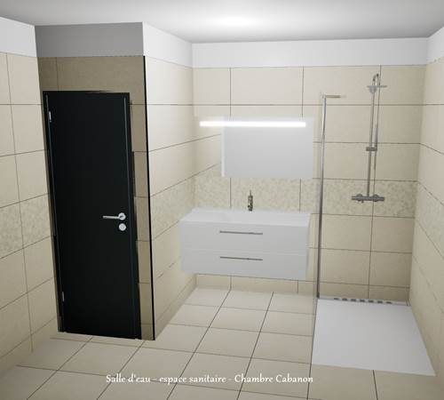 Salle d'eau Espace sanitaire Chambre Cabanon - rénovation - Le Ranch des Lacs-galerie