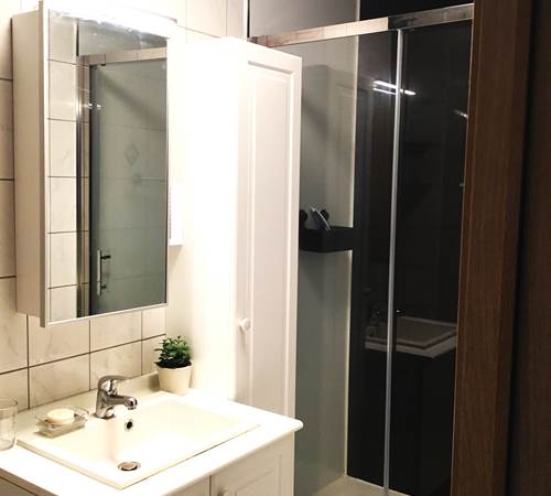 Lavabo et douche