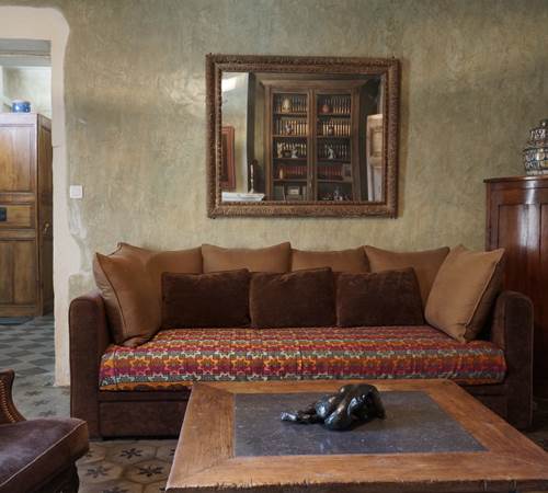 Maison en Provence de charme  - Salon ocre vert  - Lapalud - Vaucluse-galerie