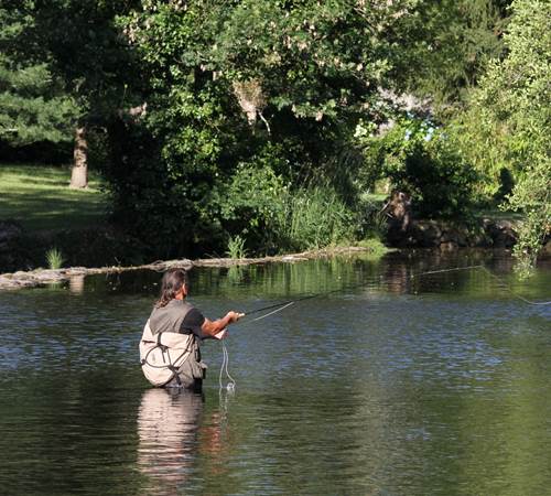 pêcheur au lancé dans la Vienne photo B.Barlet - hébergement Pêche 87120-galerie