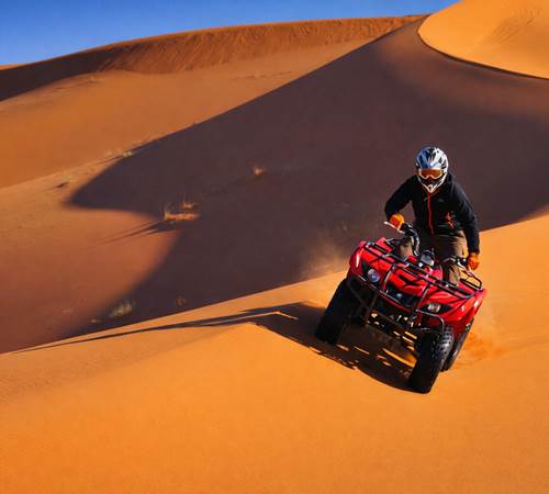 Vers le bivouac en quad