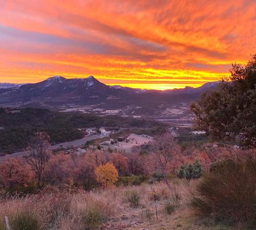 La vue depuis le Vieil Aiglun en hiver-photo-page