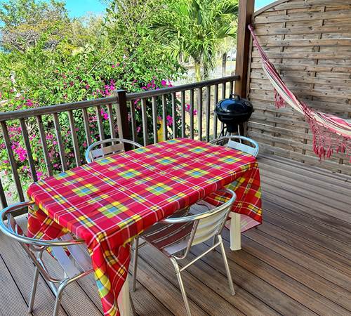Terrasse avec vue mer à Bouillante