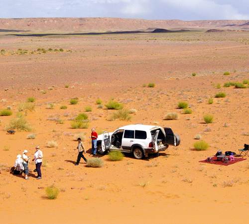 Pause pique-nique dans les dunes