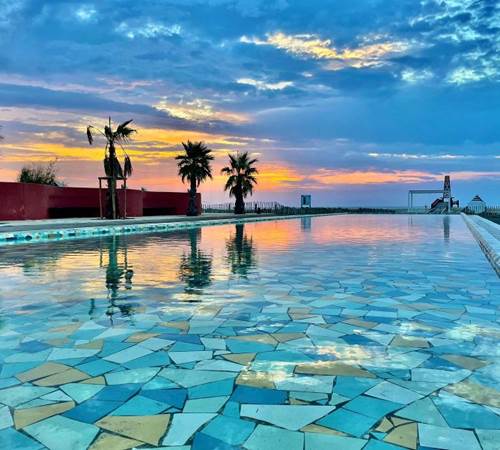 Miroir d'eau à Port Leucate au coucher du soleil-galerie