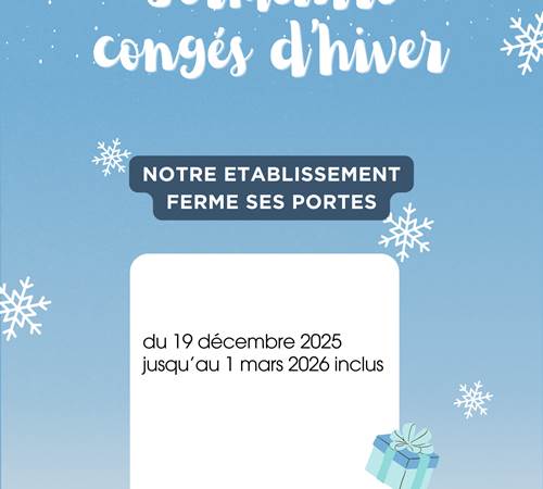 Fermeture congés d'hiver La Forge Castellane