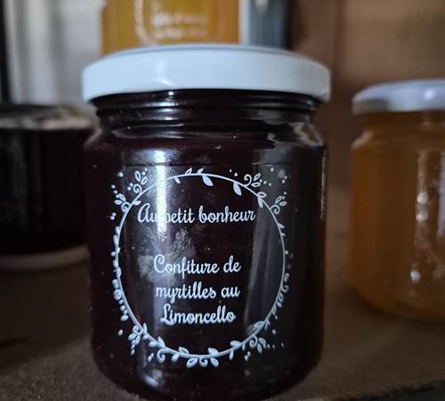 Confiture de myrtilles au limoncello