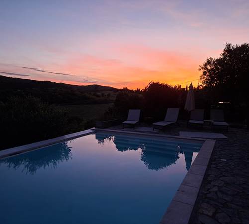 Piscine-Coucher de soleil