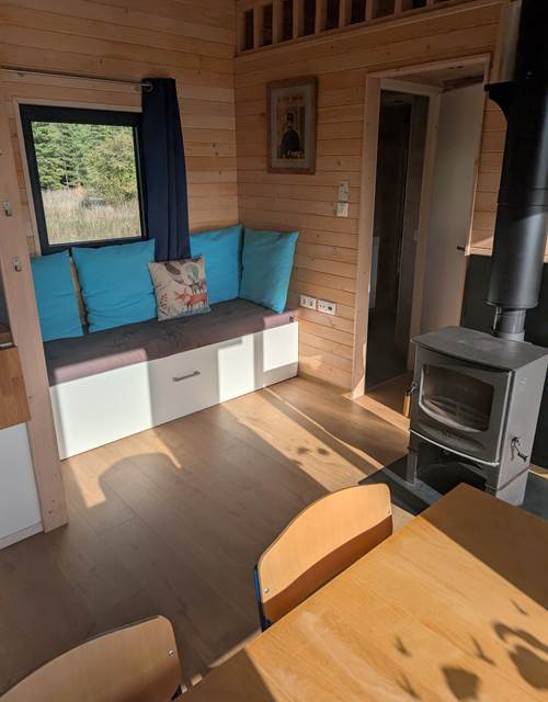 Cabane du Renard, banquette du salon