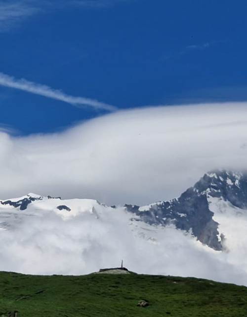 photo Mont Pourri depuis la coquille saint jacques au dessus du Monal