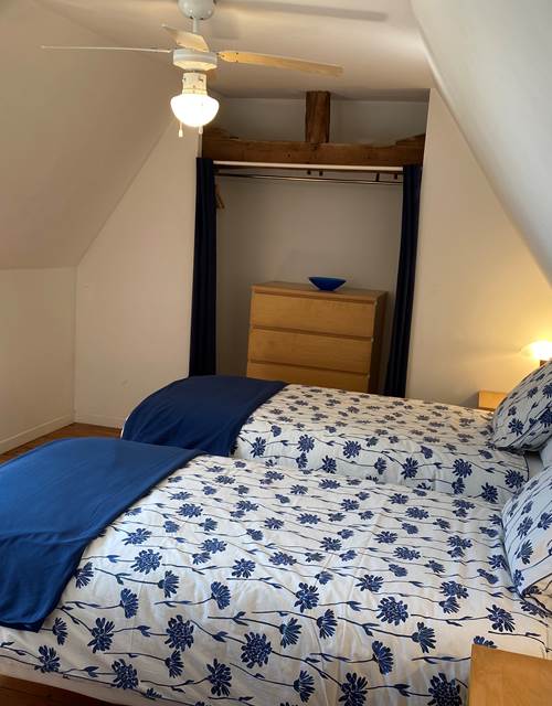 La chambre Bleu avec option lits jumeaux