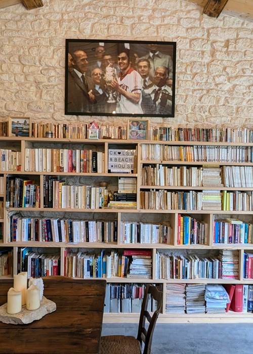 Salon / Bureau / Bibliothèque / Jeux de Société / Table / Coin TV / Cheminée avec insert ouvert
