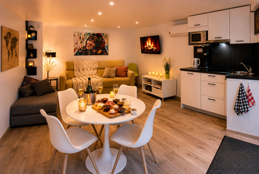 Ô17-séjour wellness-Namur-Ambiance cuisine salon