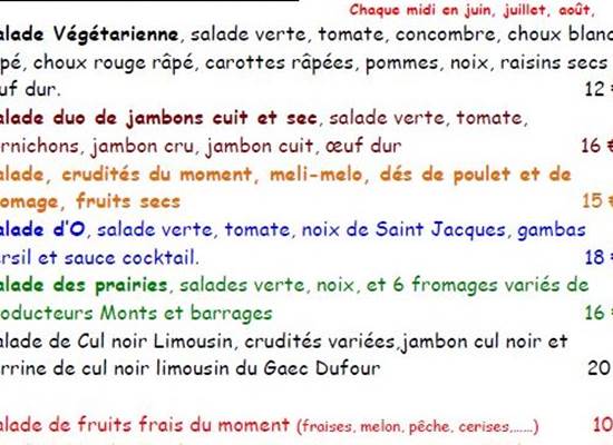 Les salades au bord de l'eau - Le Ranch des Lacs