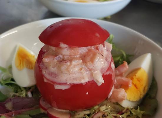 assiette fraîcheur tomate crevettes Le Ranch des Lacs
