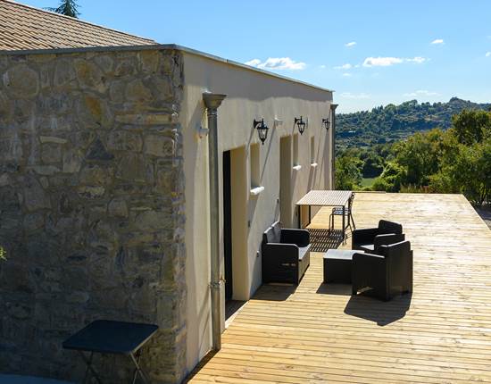 Terrasse des gîtes 2 places et 4 places