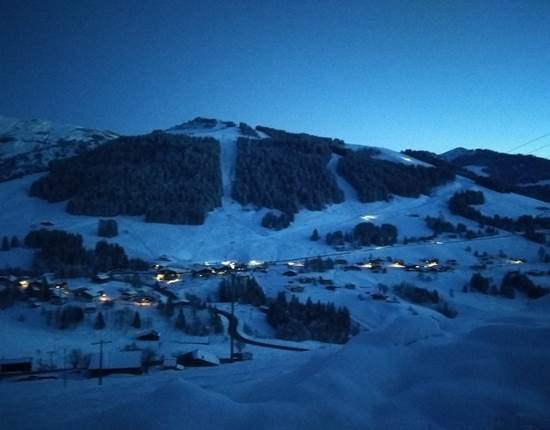 Vue sur les pistes depuis le Chalet Lachat