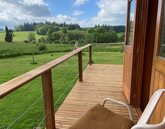 Les terres de la chouette, vue du côté est de la terrasse