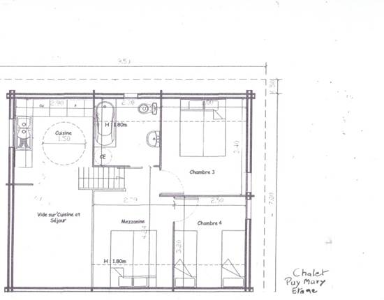 Plan du chalet "Puy Mary" étage