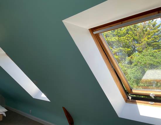 Chambre 4 velux turquoise