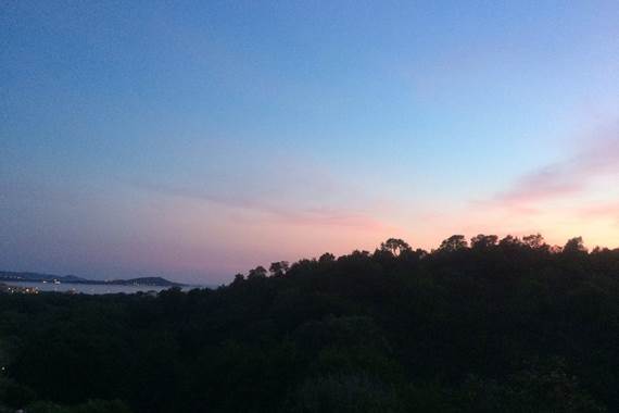 Coucher de soleil depuis la terrasse