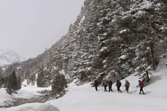 En route vers le Marcadau à Raquettes à neige