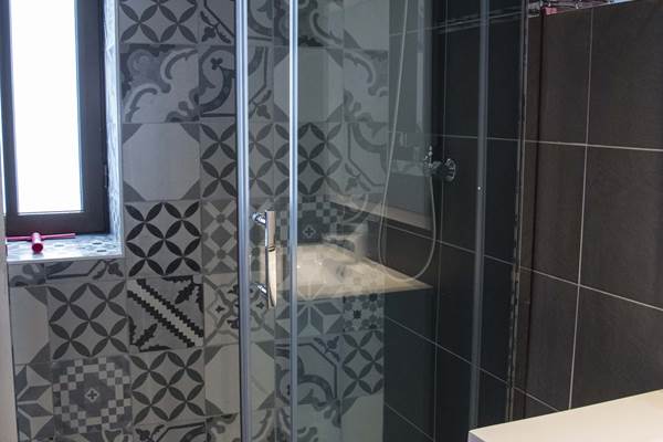 Salle d'eau avec douche.