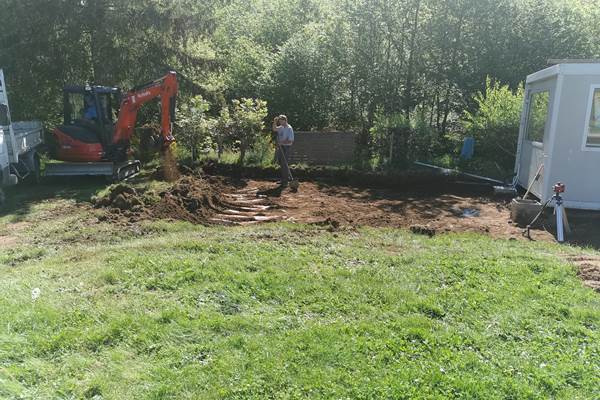 Les maisosn de Coline-travaux pour la création de la grande terrasse collective