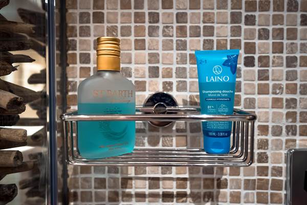 <img src="chemin-de-l-image.jpg" alt="Salle de bain de la suite Mayero à l'hôtel de charme La Maison de Clémentine, grande douche à l’italienne, Fort-de-France, Martinique" />