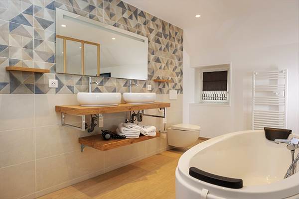 Salle de bain de la Suite du gîte La ferme de Wary