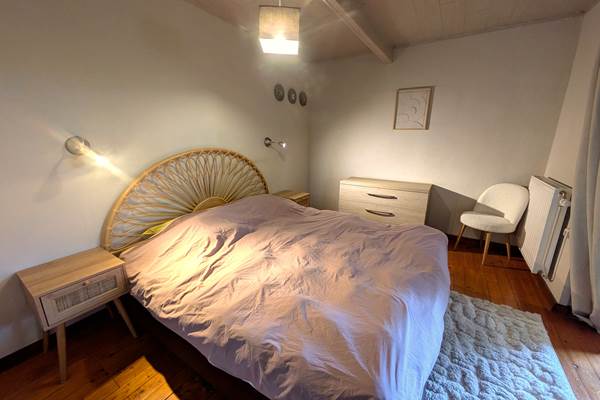 Cozy king size bedroom with warm atmosphere in countryside guest house