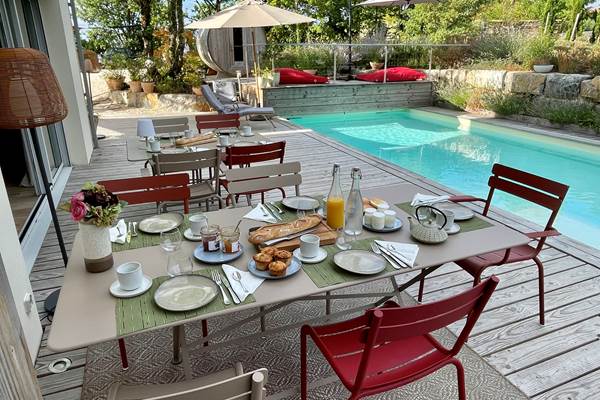 Petit déjeuner sur la terrasse