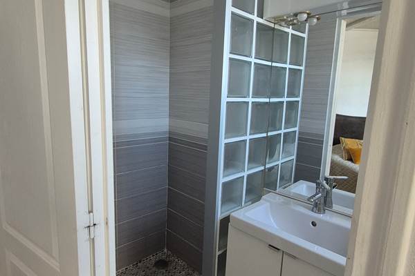 Salle d'eau avec toilettes