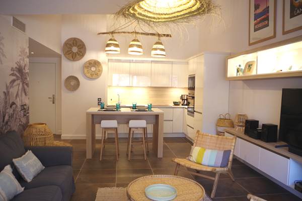 Cuisine ouverte sur le salon