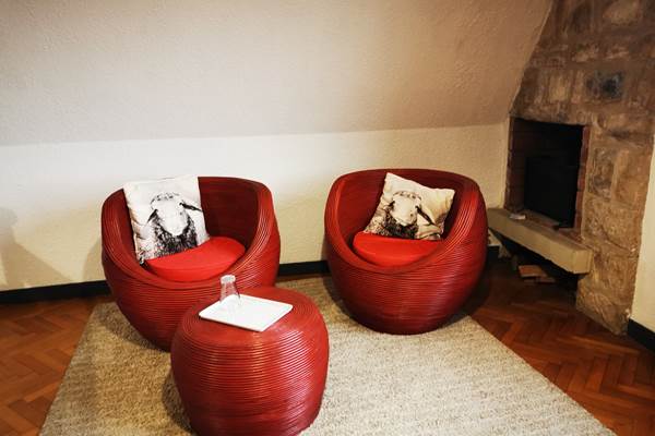 Les bois de Saint-Auvent, salon et cheminée