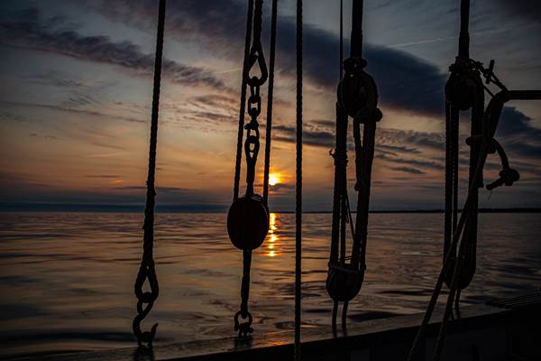 Coucher de soleil en baie