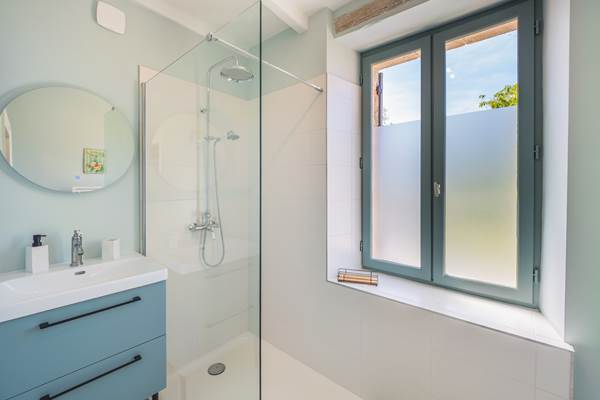 Sky blue bathroom