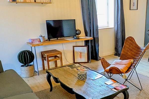16 bis gite hotel-albi-marssac-salon-canapé clic-clac-tv-netflix-appartement