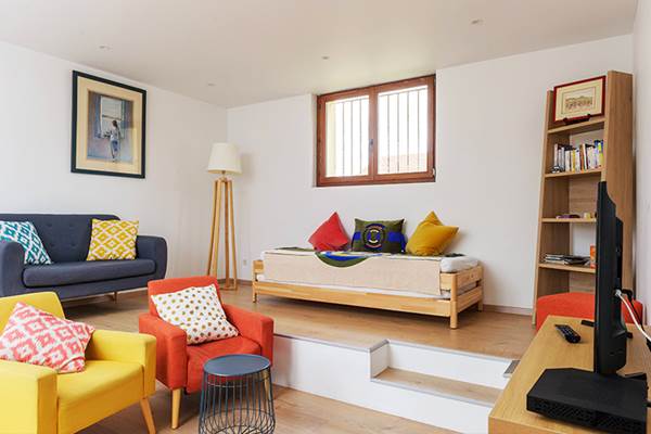 Salon TV du gîte La ferme de Wary