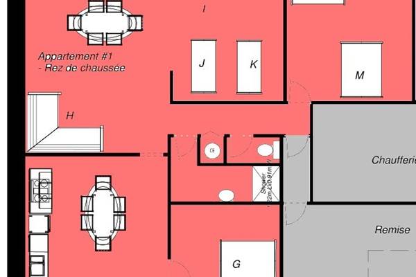 Appartement-Gite RDC Coquelicot
