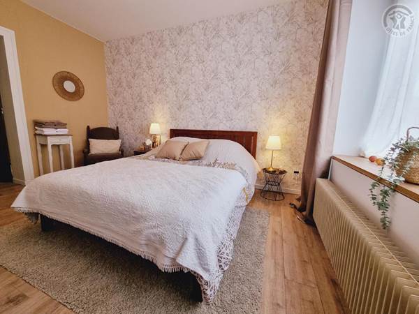 Location avec salle de bain en rez de chaussée près de Lille - Chambre bianca Rez de chaussée Lit Queen Size 160 x 200 cm